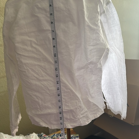 White linen button down top - Picture 3 of 3